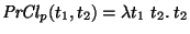 ${\it PrCl\/}\xspace_p(t_1, t_2) = \lambda t_1 \; t_2 . \; t_2$