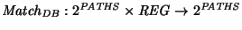 ${\it Match\/}\xspace_{\it DB}:
2^{\it PATHS} \times {\it REG} \rightarrow 2^{\it PATHS}$